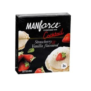 Manforce Cocktail Condoms  Strawberry & Vanilla Flavored 3s Pack