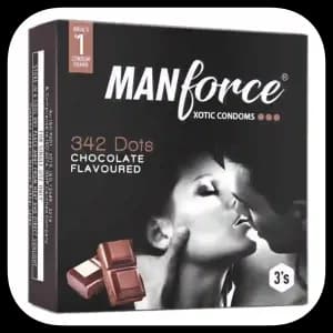 Manforce Xotic Chocolate Flavored 342 Dotted Condom - 3pcs Pack(India)